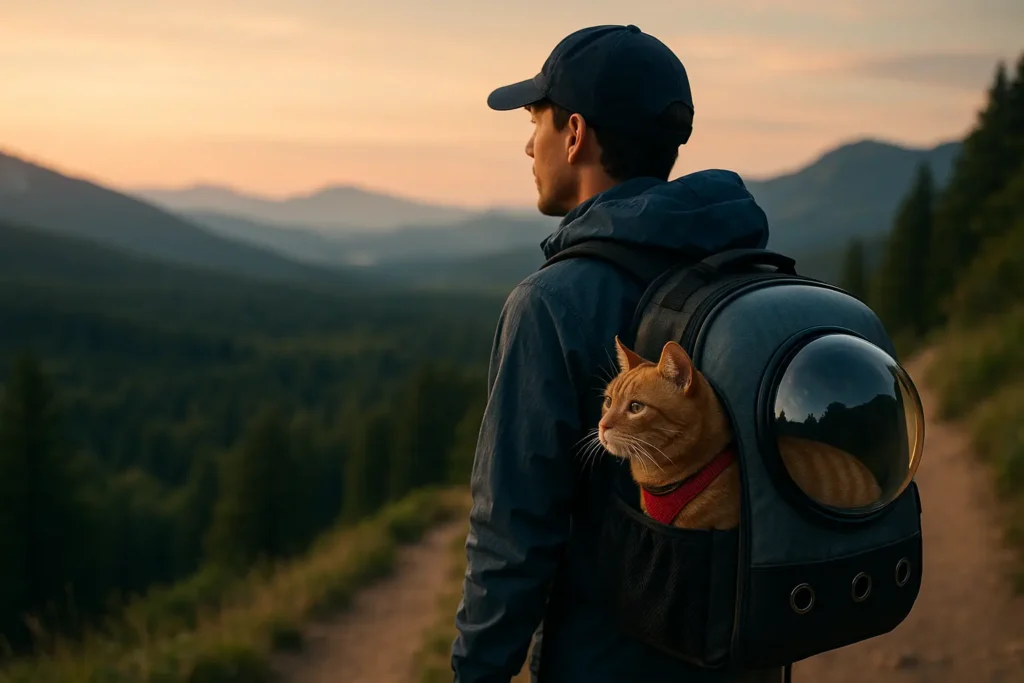 randonner avec son chat en toute securite