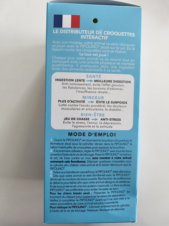 emballage pipolino pour chat, description de l'utilisation de ce distributeur de croquettes interactif