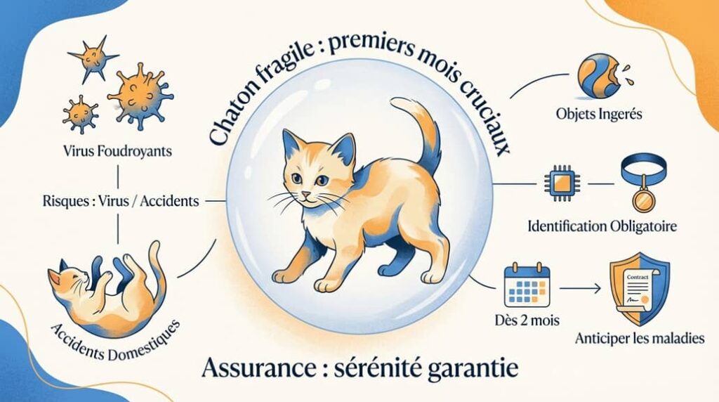 chaton protégé par assurance santé dès ses 2 mois face aux maladies et accidents.
